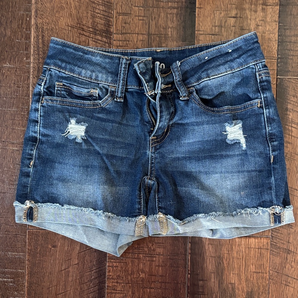 SO Dark Blue Distressed Denim Jean Shorts